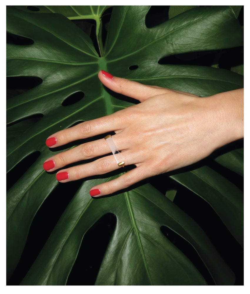 Ring Bague Plusieurs Doigts Bague Deux Doigts Trinity, Laque, Pavée